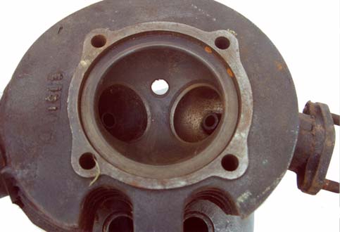 Triumph 500 motorcycle cylinder head close up