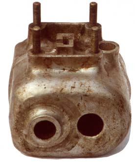 Douglas motorcycle gearbox casings close up