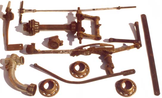 Douglas & Triumph motorcycle pedal, pipes & hubs