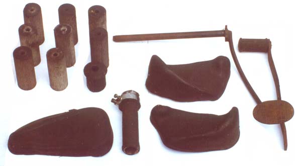 Douglas & Triumph motorcycle seats, rubbers, foot control